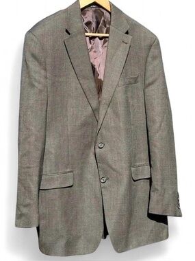 Lauren Ralph Lauren Green Label 100% Wool Two Button Blazer Jacket Nailhead 44L